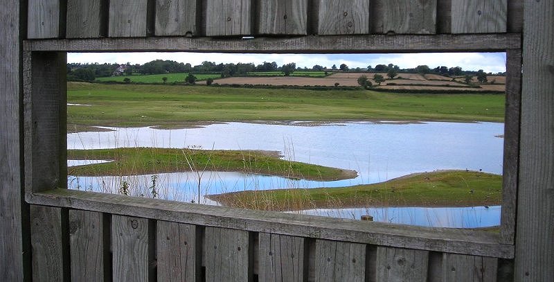 View of pools through fence